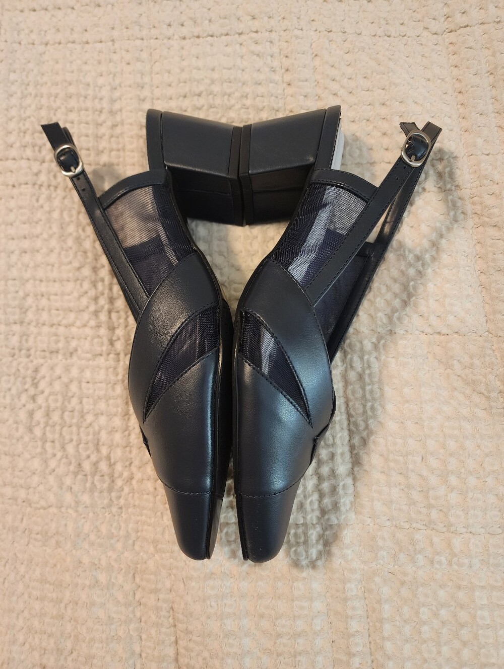 Easy Street Navy Pointed Toe Slingback Pump Heels  New Sz 9 Medium Width Career - Picture 8 of 8